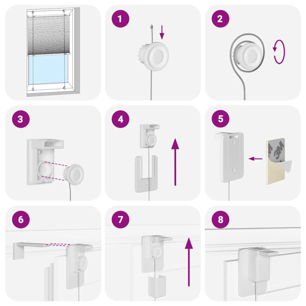Preto Plissada Cega 85x200 cm Largura Tecido 84.4 cm Poliéster M 5