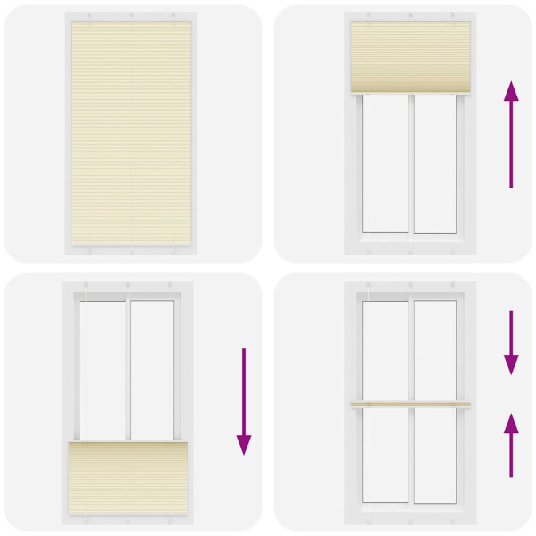 Creme Plissada Cega 105x200 cm Largura Tecido 104.4cm Poliéster M 5