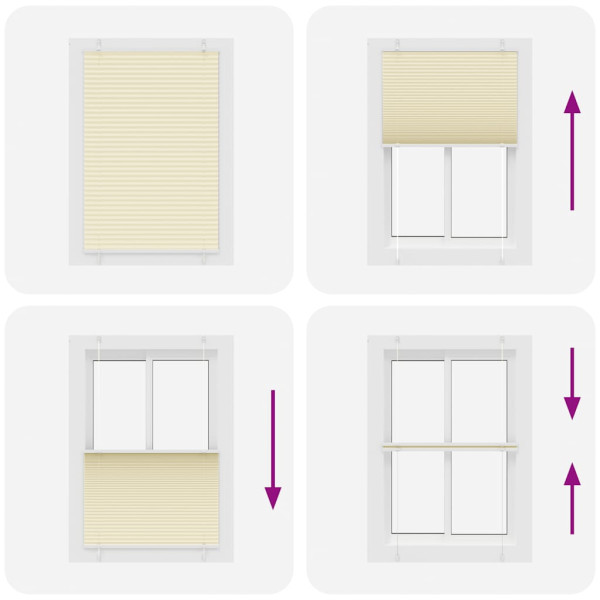 Creme Plissada Cega 85x150 cm Largura Tecido 84.4 cm Poliéster M 5