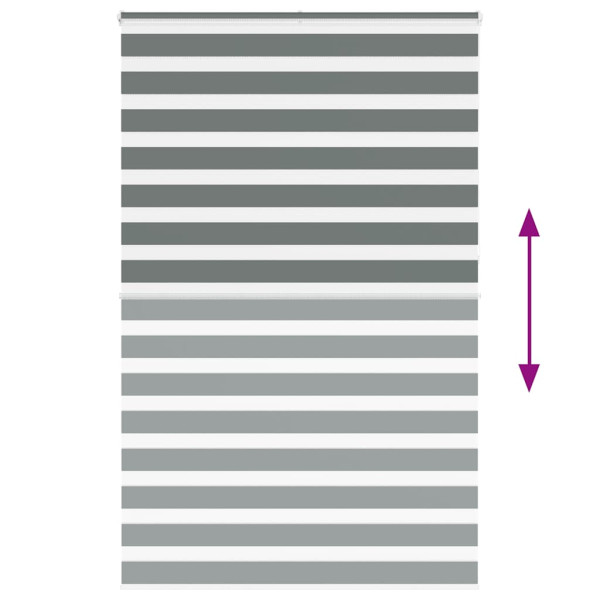 Estor cebra gris oscuro tejido ancho 135.9 cm poliéster M 5