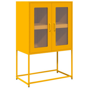 Aparador de acero amarillo mostaza 68x39x107 cm H