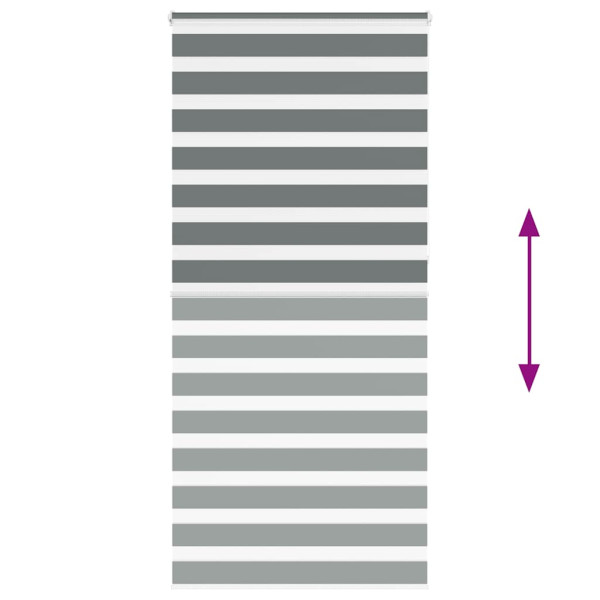 Estor cebra gris oscuro 100x230cm tejido ancho 95.9cm poliéster M 5