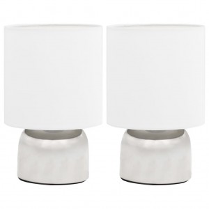 Candeeiros de secretária ativados por toque 2 pcs branco E14 H