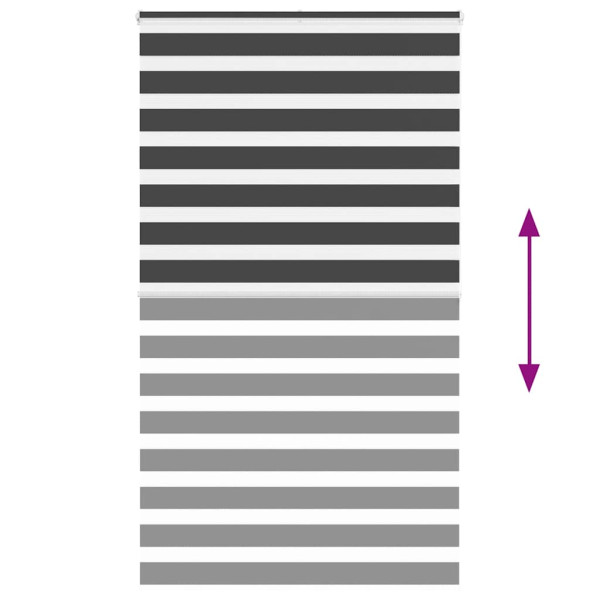 Estor cebra negro 125x200 cm tejido ancho 120.9 cm poliéster M 5