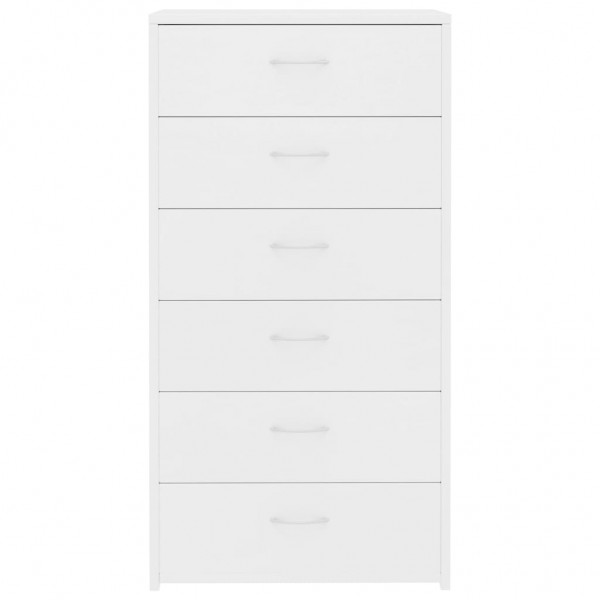Aparador con 6 cajones madera contrachapada blanco 50x34x96 cm M 4