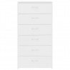 Aparador con 6 cajones madera contrachapada blanco 50x34x96 cm 4