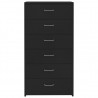 Aparador con 6 cajones madera contrachapada negro 50x34x96 cm 4