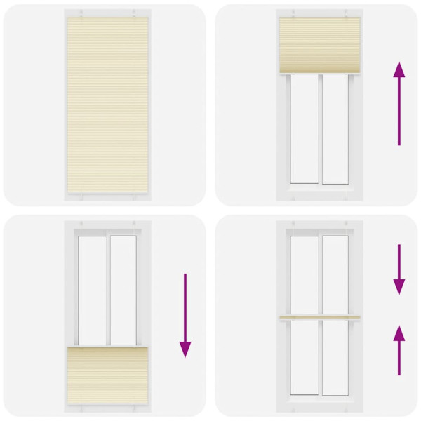 Creme Plissada Cega 95x200 cm Largura Tecido 94.4 cm Poliéster M 5