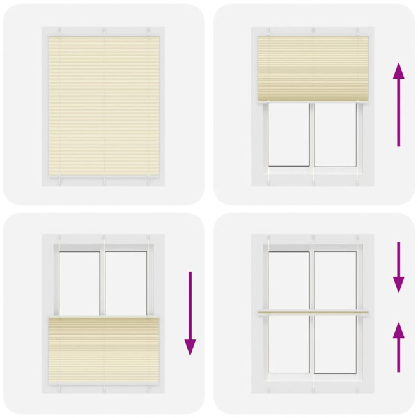 Creme Plissada Cega 110x100 cm Largura Tecido 109.4cm Poliéster M 5