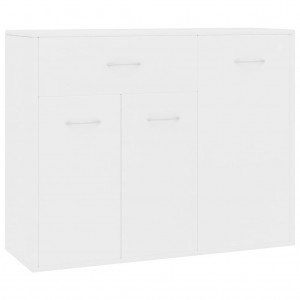 Aparador de madera contrachapada blanco 88x30x70 cm H