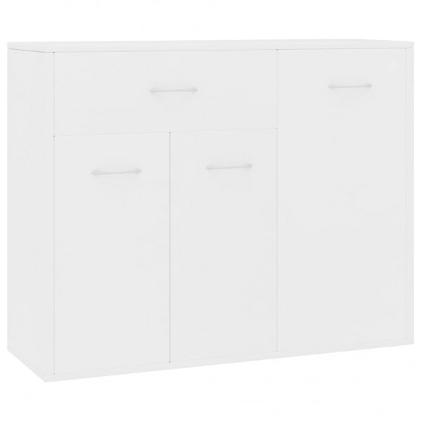 Aparador de madera contrachapada blanco 88x30x70 cm M 2