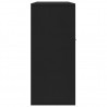 Aparador de madera contrachapada negro 88x30x70 cm 4