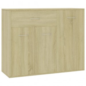 Aparador de madera contrachapada color roble Sonoma 88x30x70 cm H