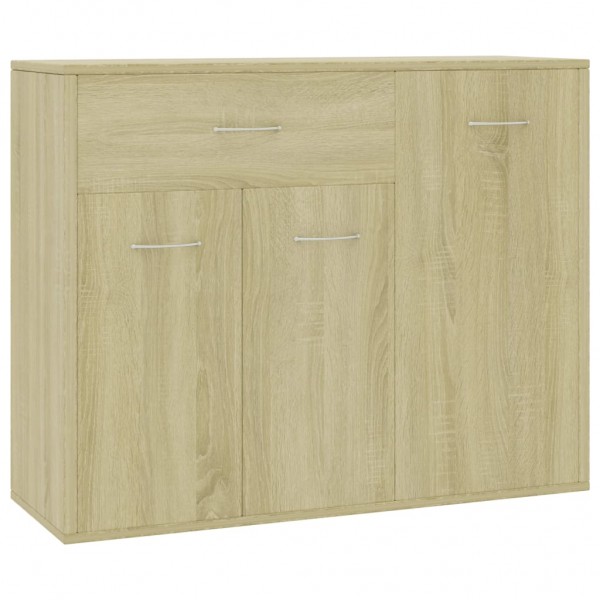 Aparador de madera contrachapada color roble Sonoma 88x30x70 cm M 2