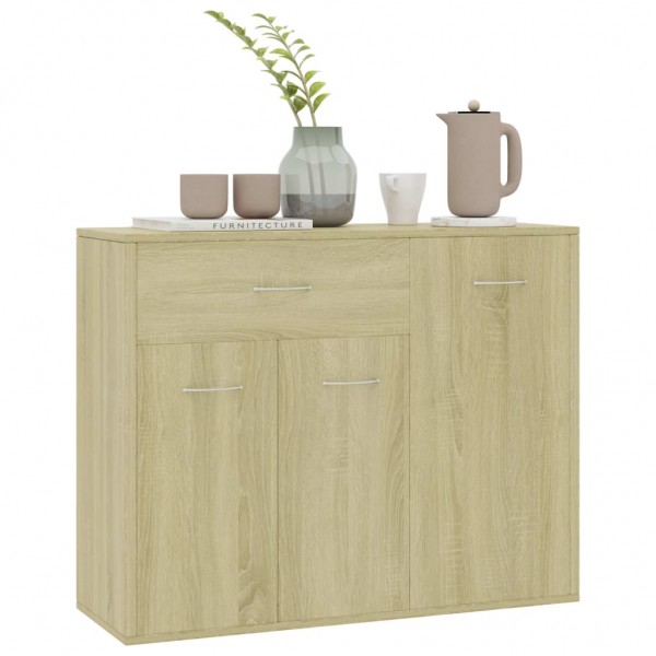 Aparador de madera contrachapada color roble Sonoma 88x30x70 cm M 3