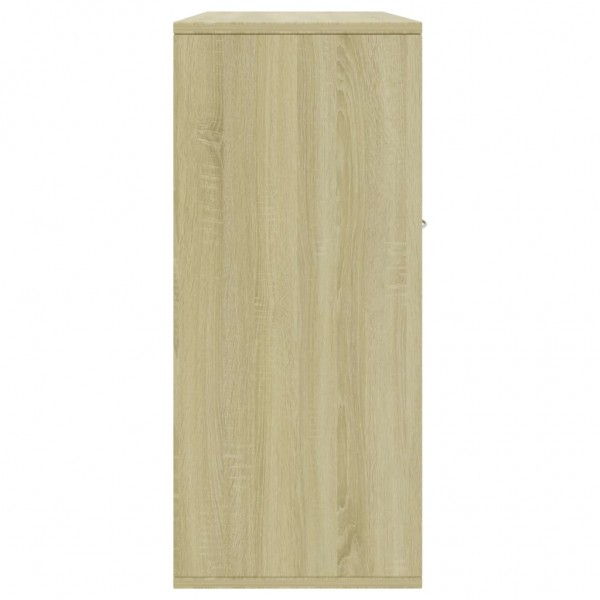 Aparador de madera contrachapada color roble Sonoma 88x30x70 cm M 5