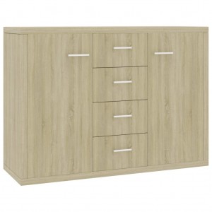 Aparador de madera contrachapada color roble Sonoma 60x30x70 cm H