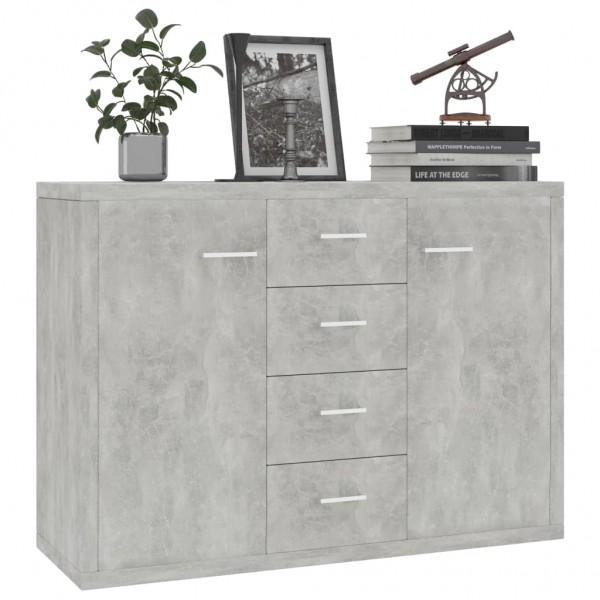 Aparador de madera contrachapada gris hormigón 60x30x70 cm M 3