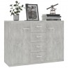 Aparador de madera contrachapada gris hormigón 60x30x70 cm 3