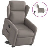 Sillón eléctrico reclinable elevable de tela gris taupe 1