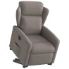 Sillón eléctrico reclinable elevable de tela gris taupe 3