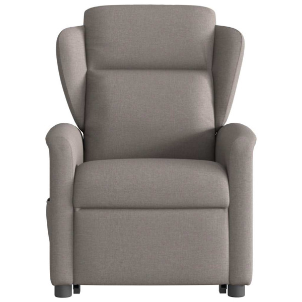 Sillón eléctrico reclinable elevable de tela gris taupe M 5