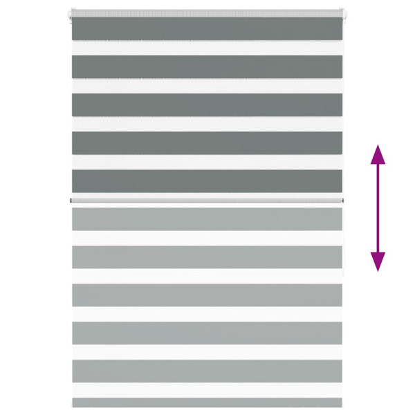 Estor cebra gris oscuro 100x150cm tejido ancho 95.9cm poliéster M 5