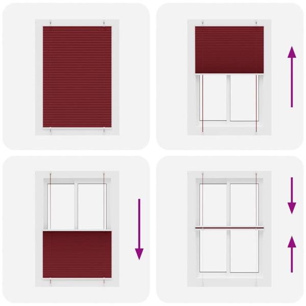 Plissado Cego Bordéus Vermelho 85x100 cm Largura Tecido 84.4 cm M 5