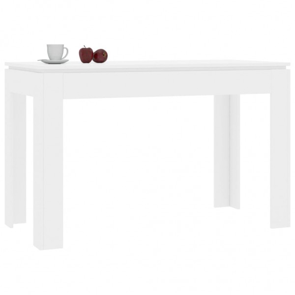 Mesa de comedor de aglomerado blanco brillante 120x60x76 cm D