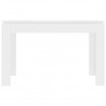 Mesa de comedor de aglomerado blanco brillante 120x60x76 cm 3