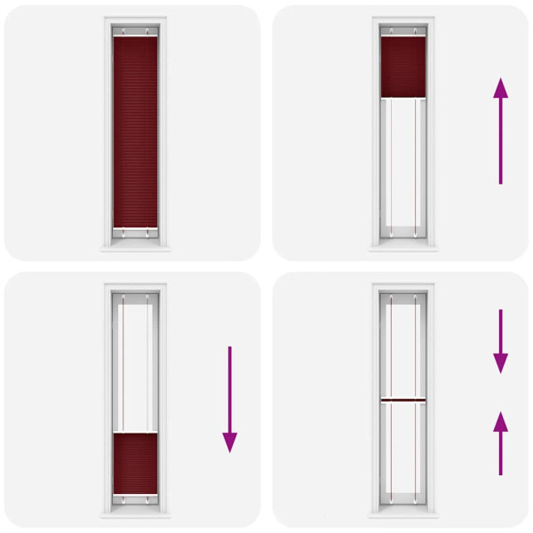 Plissado Cego Bordéus Vermelho 40x200 cm Largura Tecido M 5