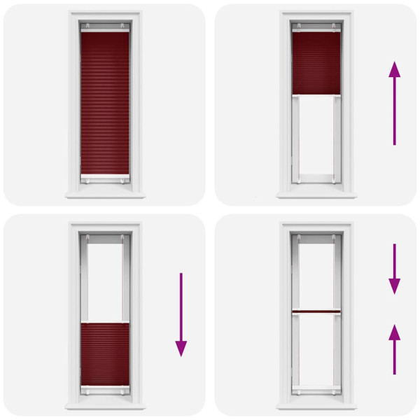 Plissado Cego Bordéus Vermelho 40x150 cm Largura Tecido M 5