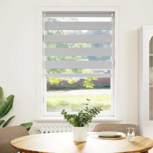 Estor cebra gris claro 90x100cm tejido ancho 85.9 cm poliéster H