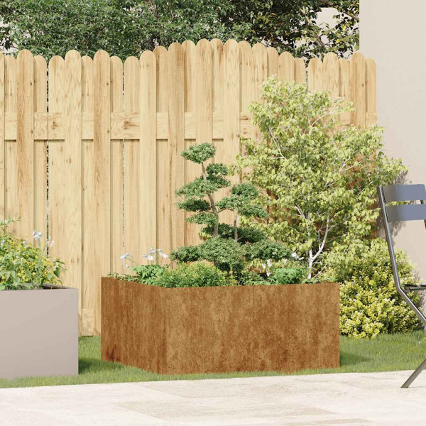 Floreira enferrujada 80x80x40 cm aço resistente M 3