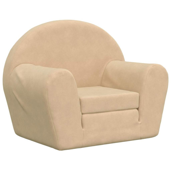 Sofá cama infantil de felpa suave color crema M 2