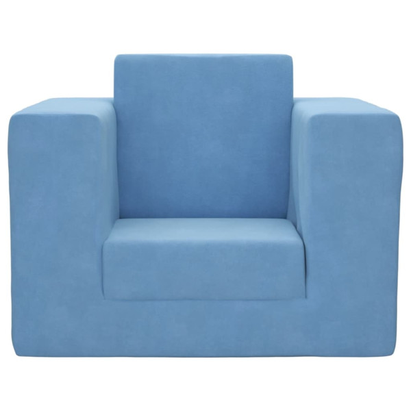Sofá cama infantil felpa suave azul M 3