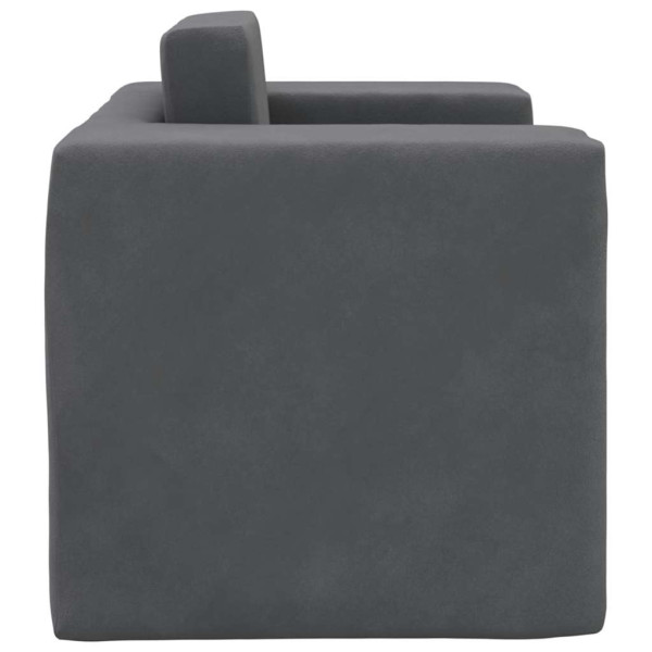 Sofá cama infantil felpa suave gris antracita M 5