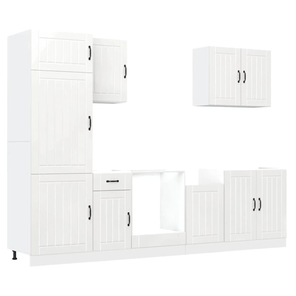 Mueble cocina Kalmar blanco de alto brillo 7 pzas M 2