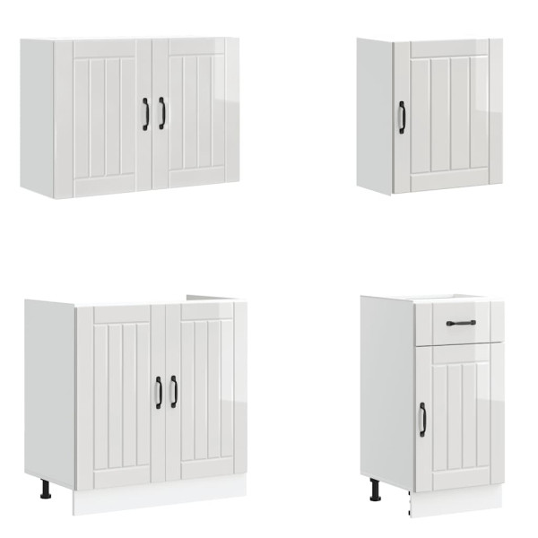 Mueble cocina Kalmar blanco de alto brillo 7 pzas M 4