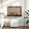 Mueble con espejo y LED madera vieja 90x31.5x62 cm 3