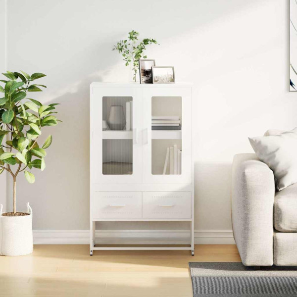 Aparador de acero blanco 68x39x111.5 cm M 4