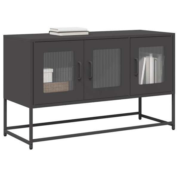 Mueble para TV acero laminado en frío negro 100.5x39x60.5 cm D