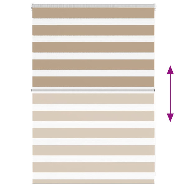 Estor cebra marrón arena tejido ancho 110.9 cm poliéster M 5