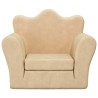 Sofá cama infantil de felpa suave color crema 3