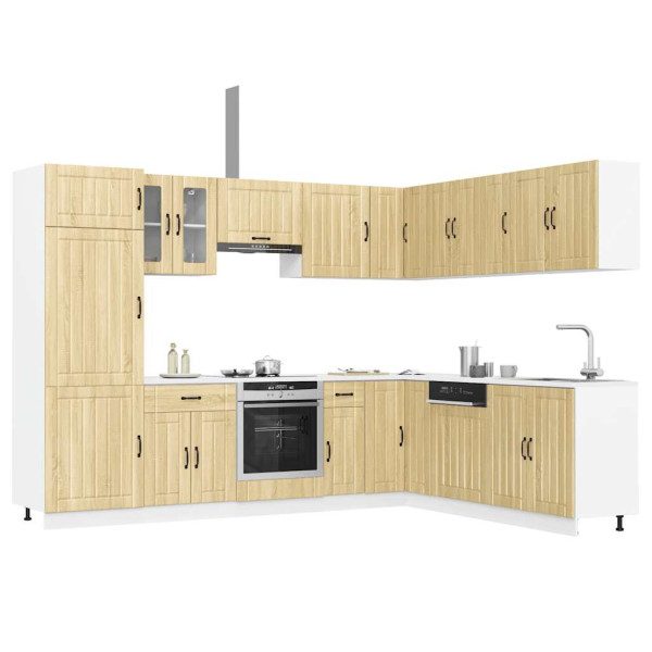 Mueble cocina Lucca roble sonoma 14 pzas madera contrachapada D