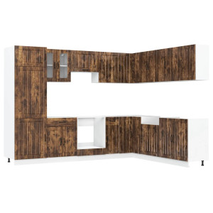 Mueble cocina Lucca roble ahumado 14 pzas madera contrachapada H