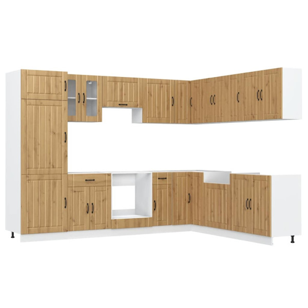 Mueble de cocina Lucca 14 piezas artesanal roble M 2