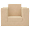 Sofá-cama infantil pelúcia macia cor creme 3