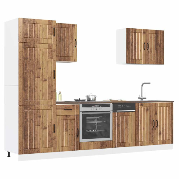 Mueble cocina Kalmar madera vieja 7 pzas madera contrachapada D