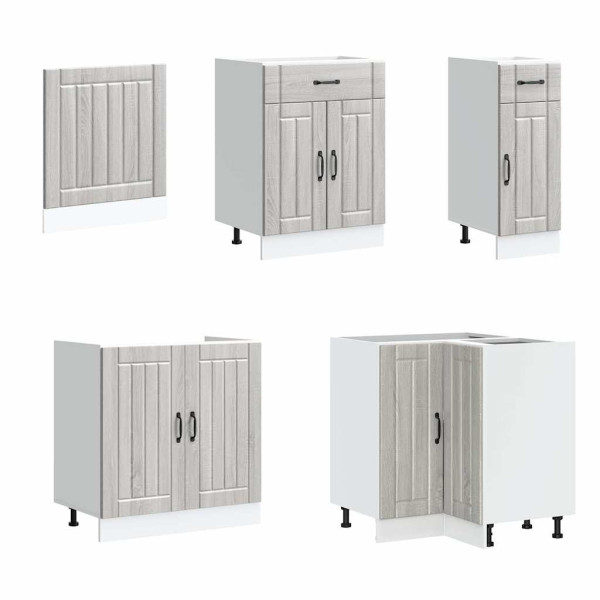 11 peças armário de cozinha conjunto Lucca cinza sonoma M 4